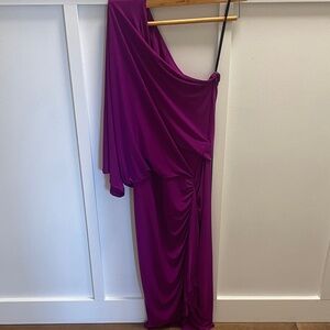 Elegant One Shoulder Purple Dress